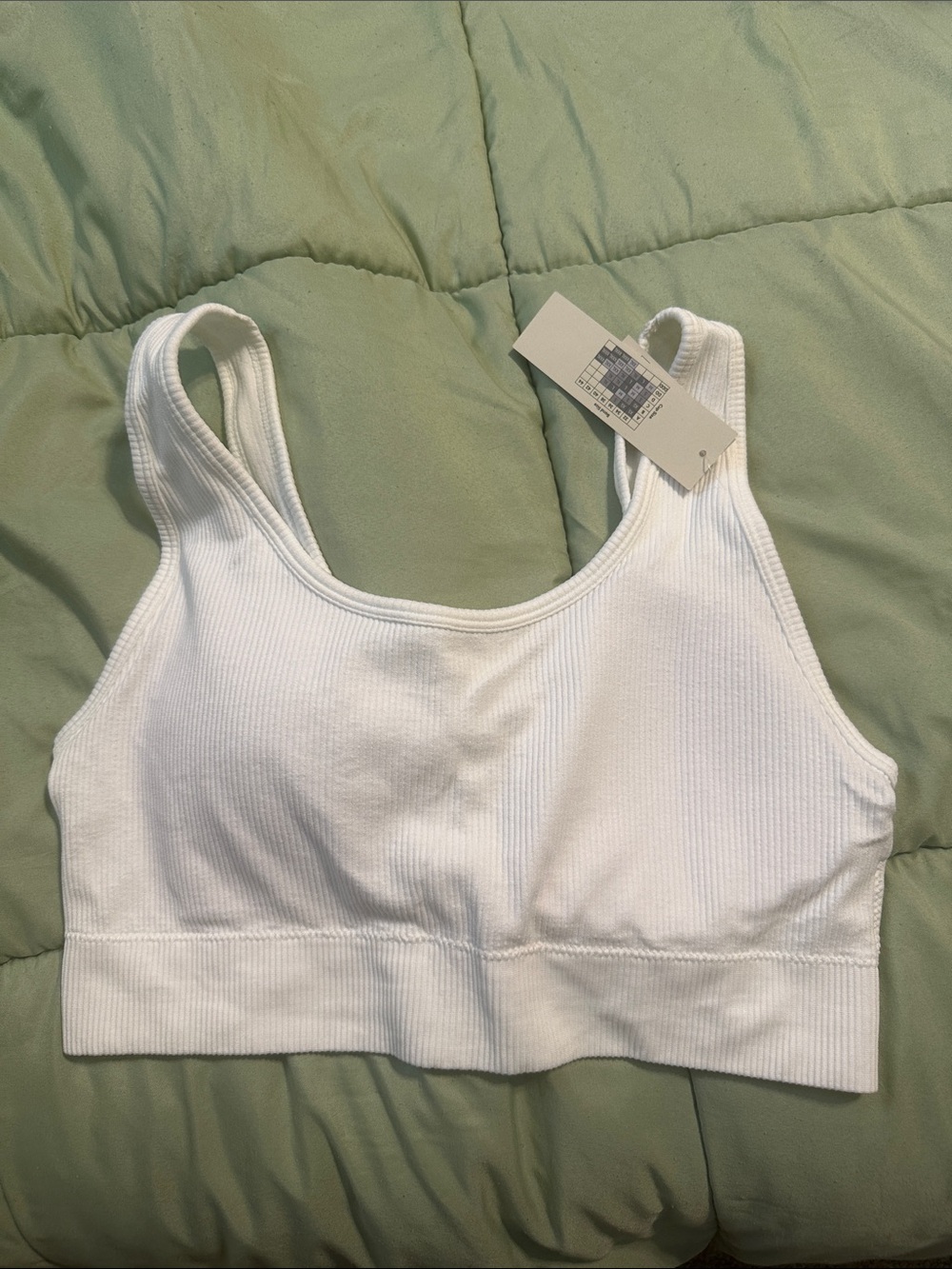 No Boundaries White Ribbed Sports Bralette